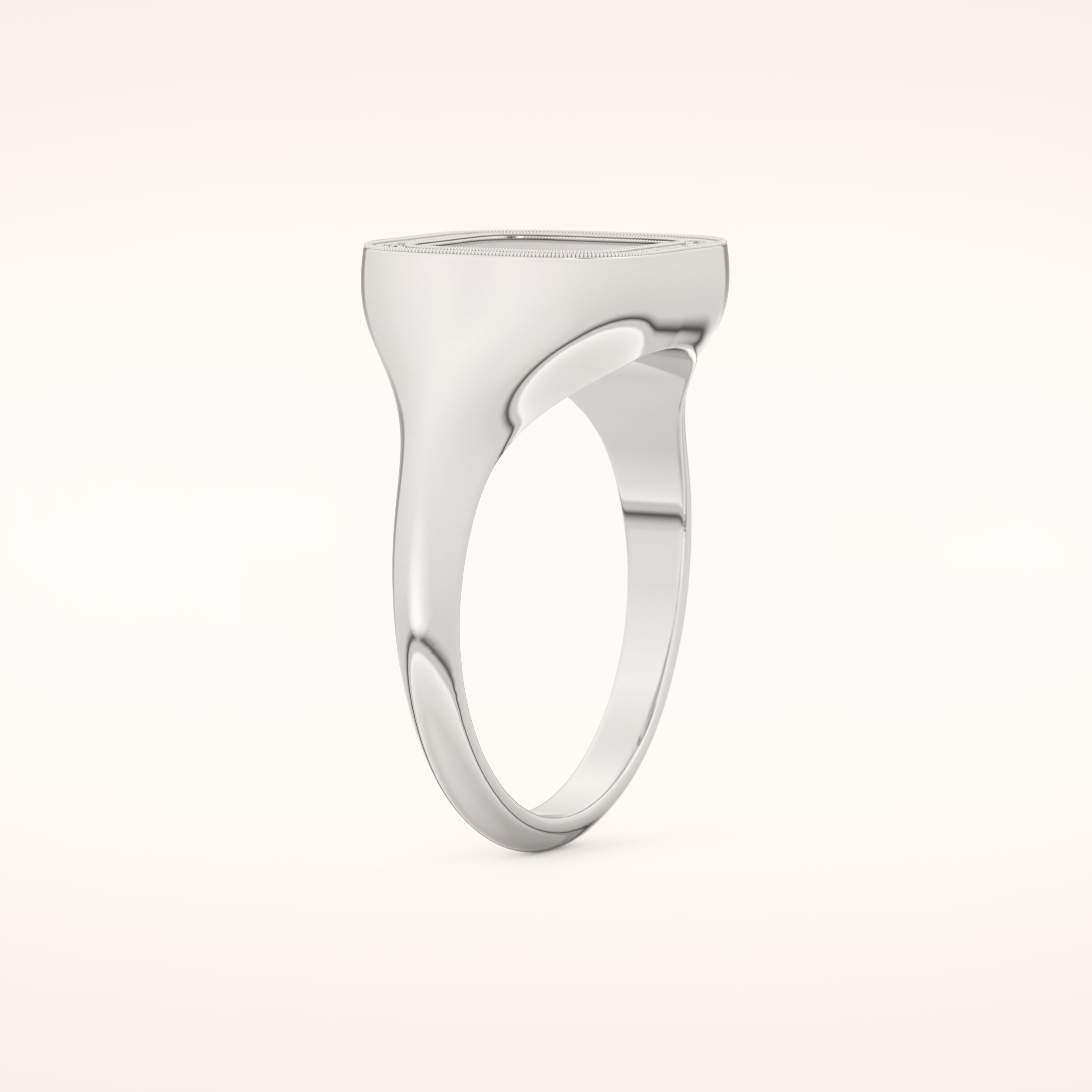 0.15 TCW Round Shaped Moissanite Signet Men's Wedding Band