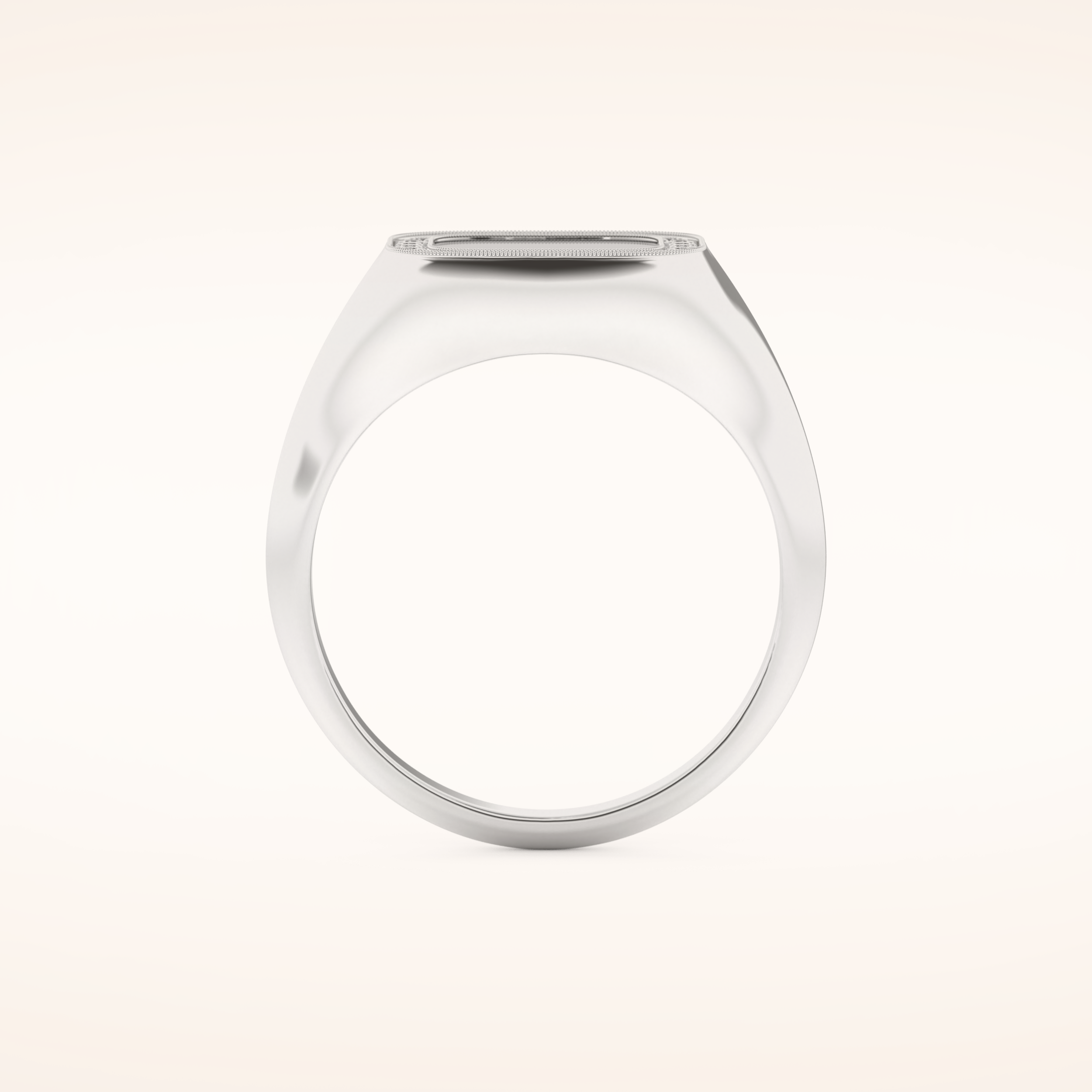 0.15 TCW Round Shaped Moissanite Signet Men's Wedding Band
