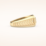 0.381 TCW Round & Princess Shaped Moissanite Signet Men's Wedding Band