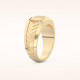 0.381 TCW Round & Princess Shaped Moissanite Signet Men's Wedding Band