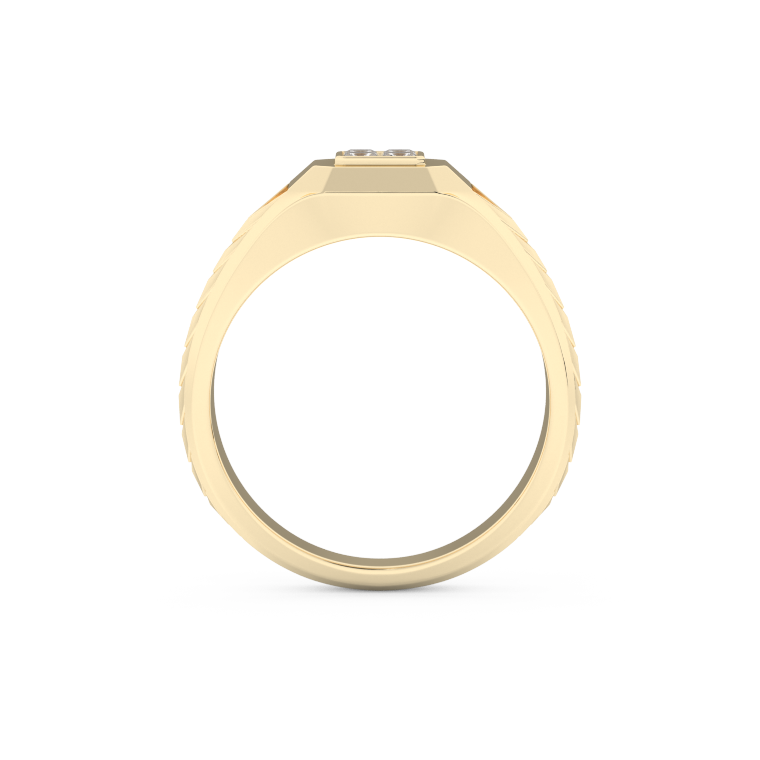 Princess Three Stone Lab Grown Diamond Men's  Engagement Ring