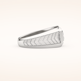 0.381 TCW Round & Princess Shaped Moissanite Signet Men's Wedding Band