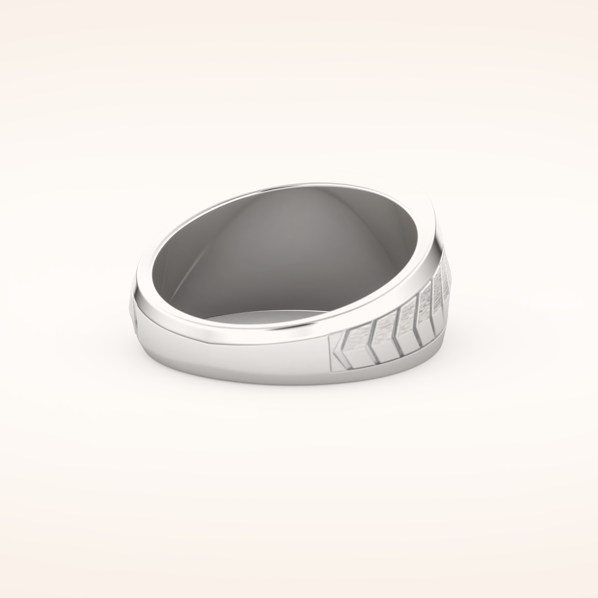 0.381 TCW Round & Princess Shaped Moissanite Signet Men's Wedding Band