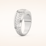 0.381 TCW Round & Princess Shaped Moissanite Signet Men's Wedding Band