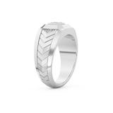 Princess Three Stone Lab Grown Diamond Men's  Engagement Ring
