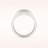 0.381 TCW Round & Princess Shaped Moissanite Signet Men's Wedding Band