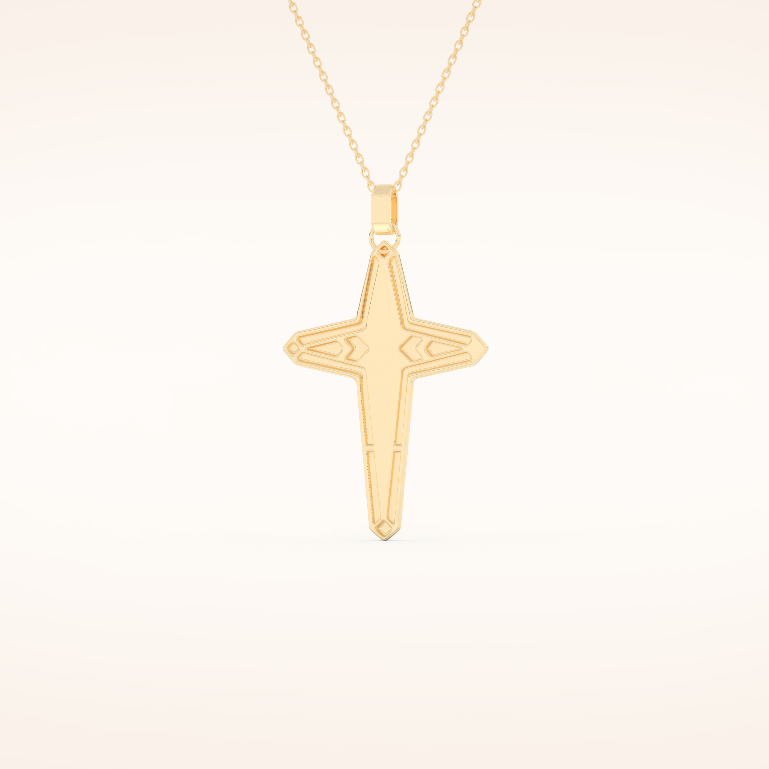 0.193 TCW Round Cut Moissanite Cross Necklace