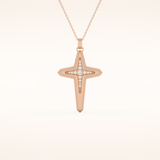 0.193 TCW Round Cut Moissanite Cross Necklace