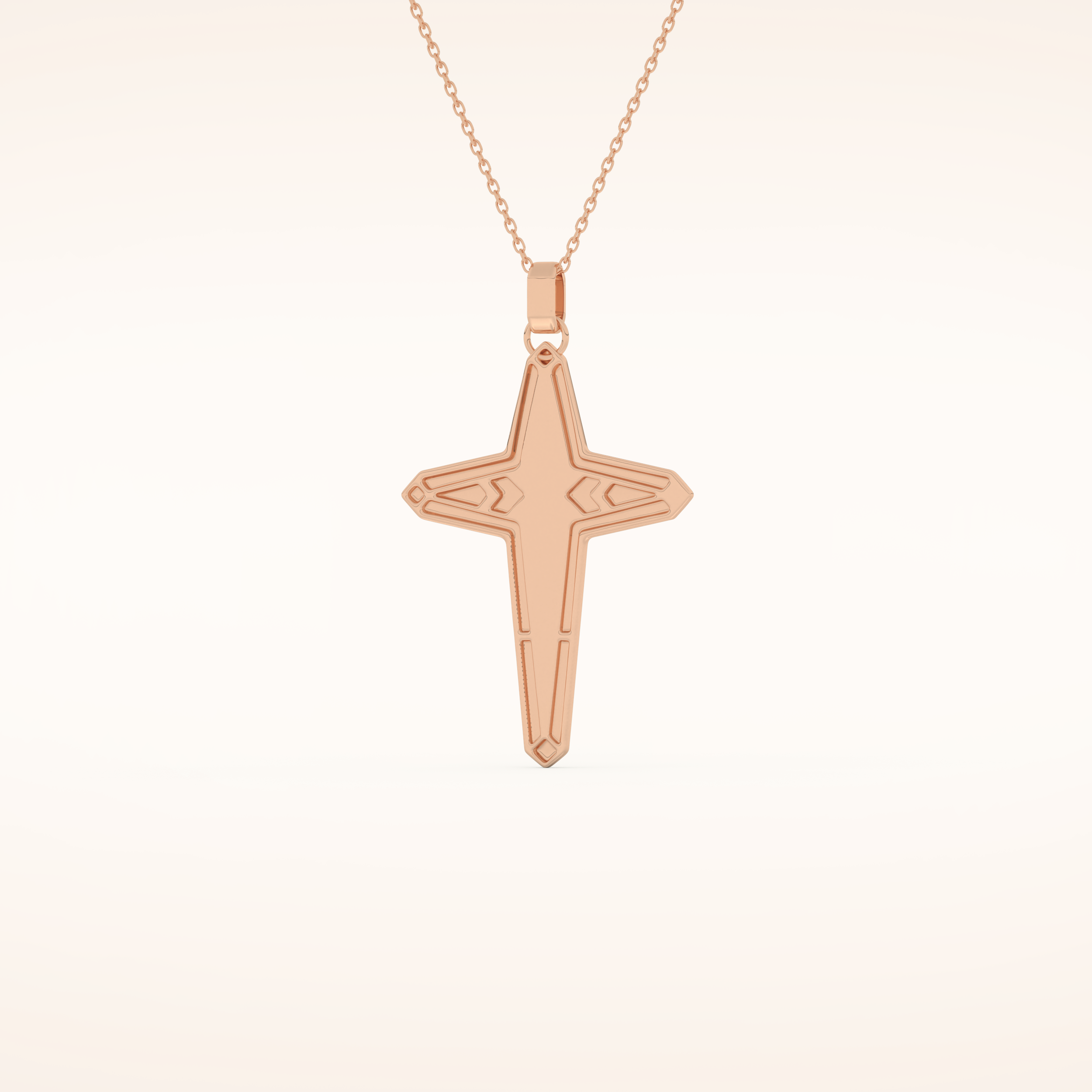 0.193 TCW Round Cut Moissanite Cross Necklace