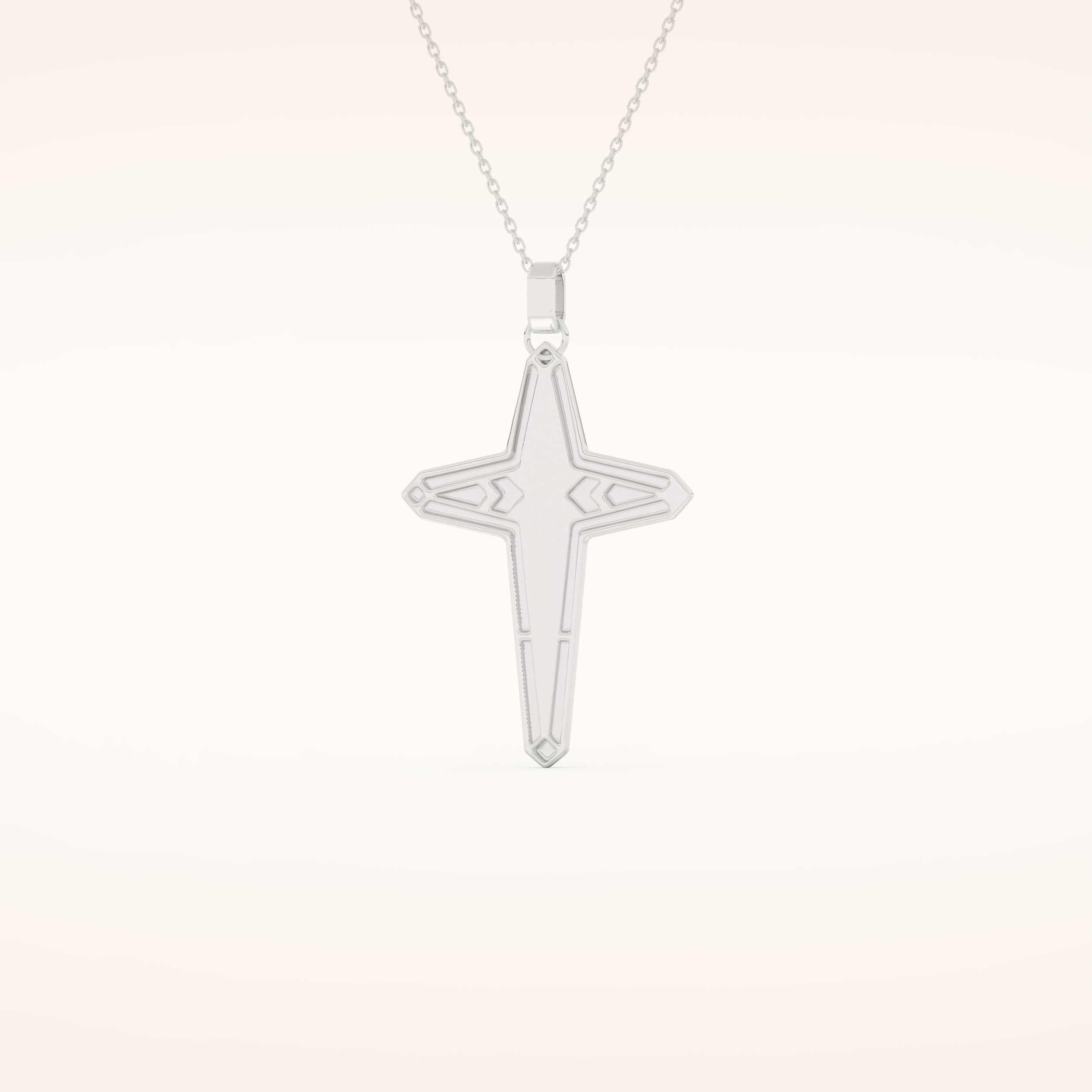 0.193 TCW Round Cut Moissanite Cross Necklace