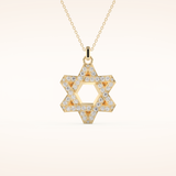0.672 TCW Round Cut Moissanite Star Shaped Charm Necklace