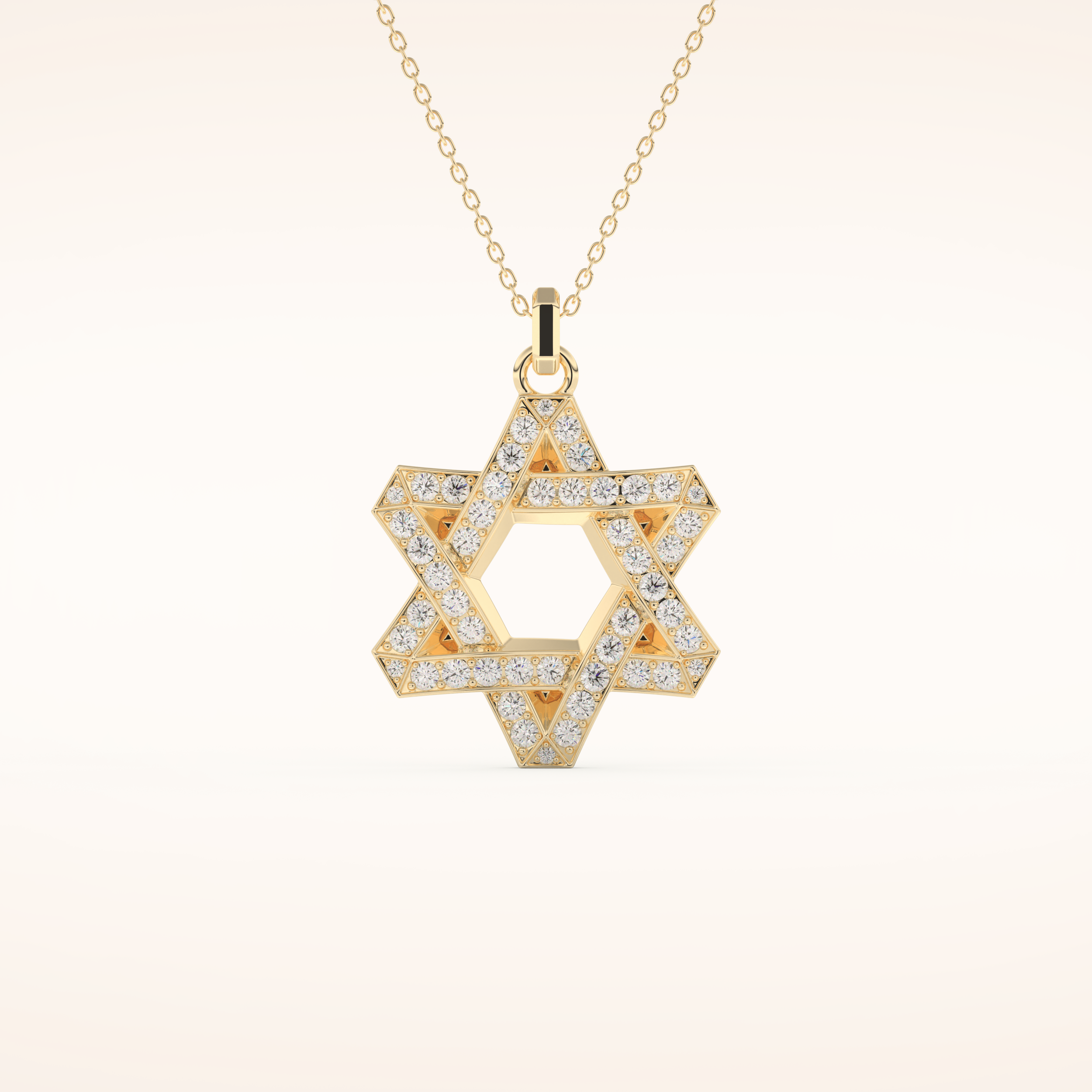 0.672 TCW Round Cut Moissanite Star Shaped Charm Necklace