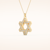 0.672 TCW Round Cut Moissanite Star Shaped Charm Necklace