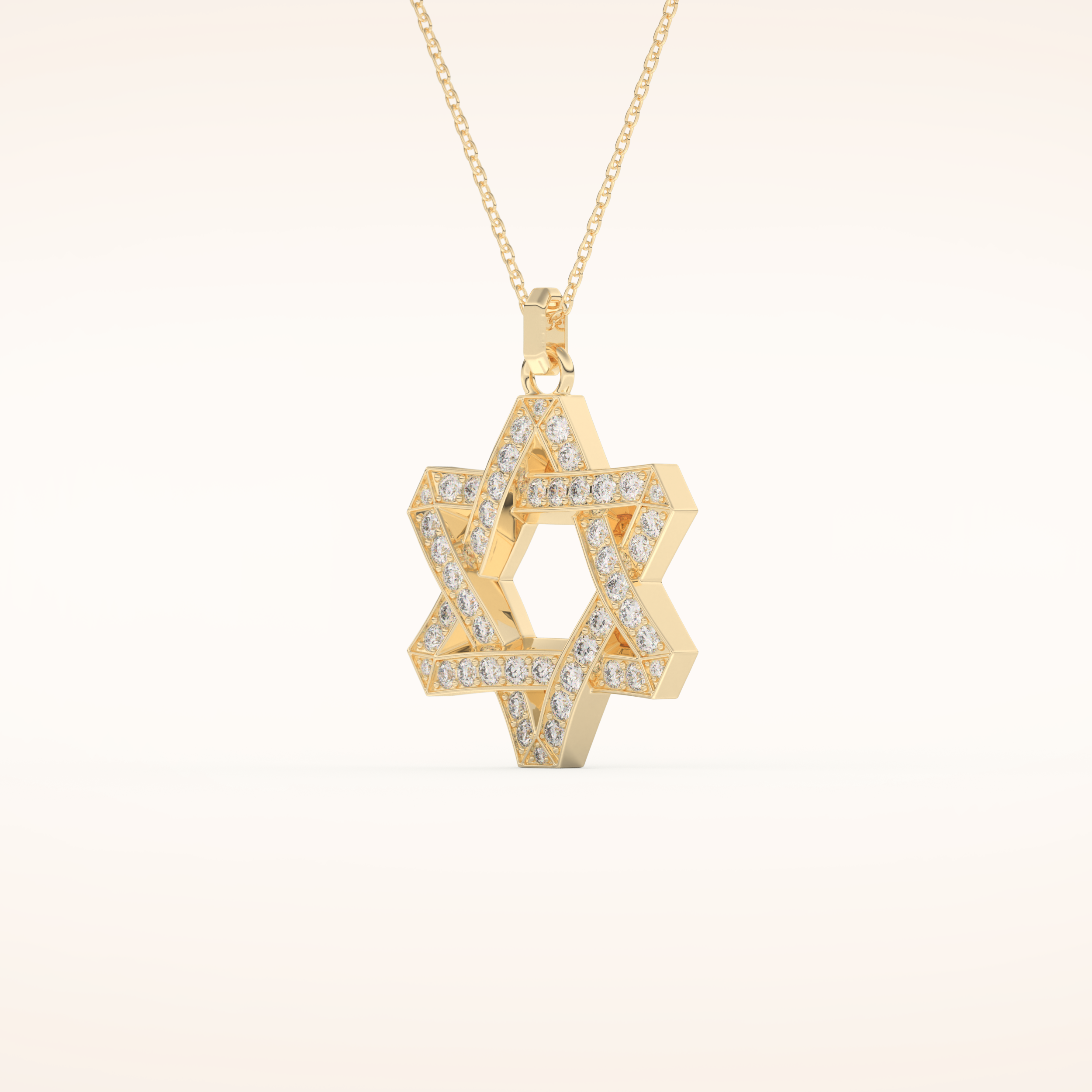 0.672 TCW Round Cut Moissanite Star Shaped Charm Necklace