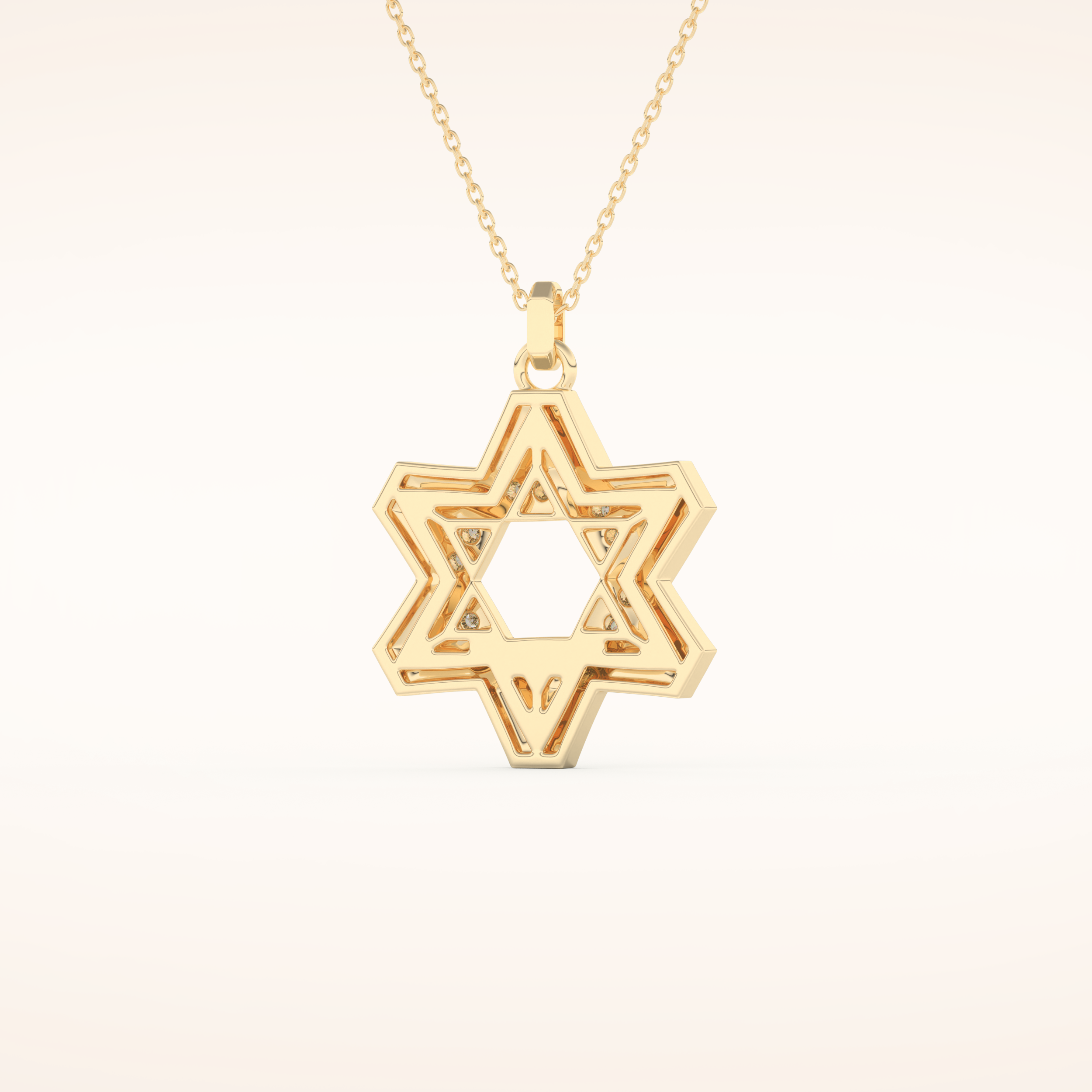 0.672 TCW Round Cut Moissanite Star Shaped Charm Necklace