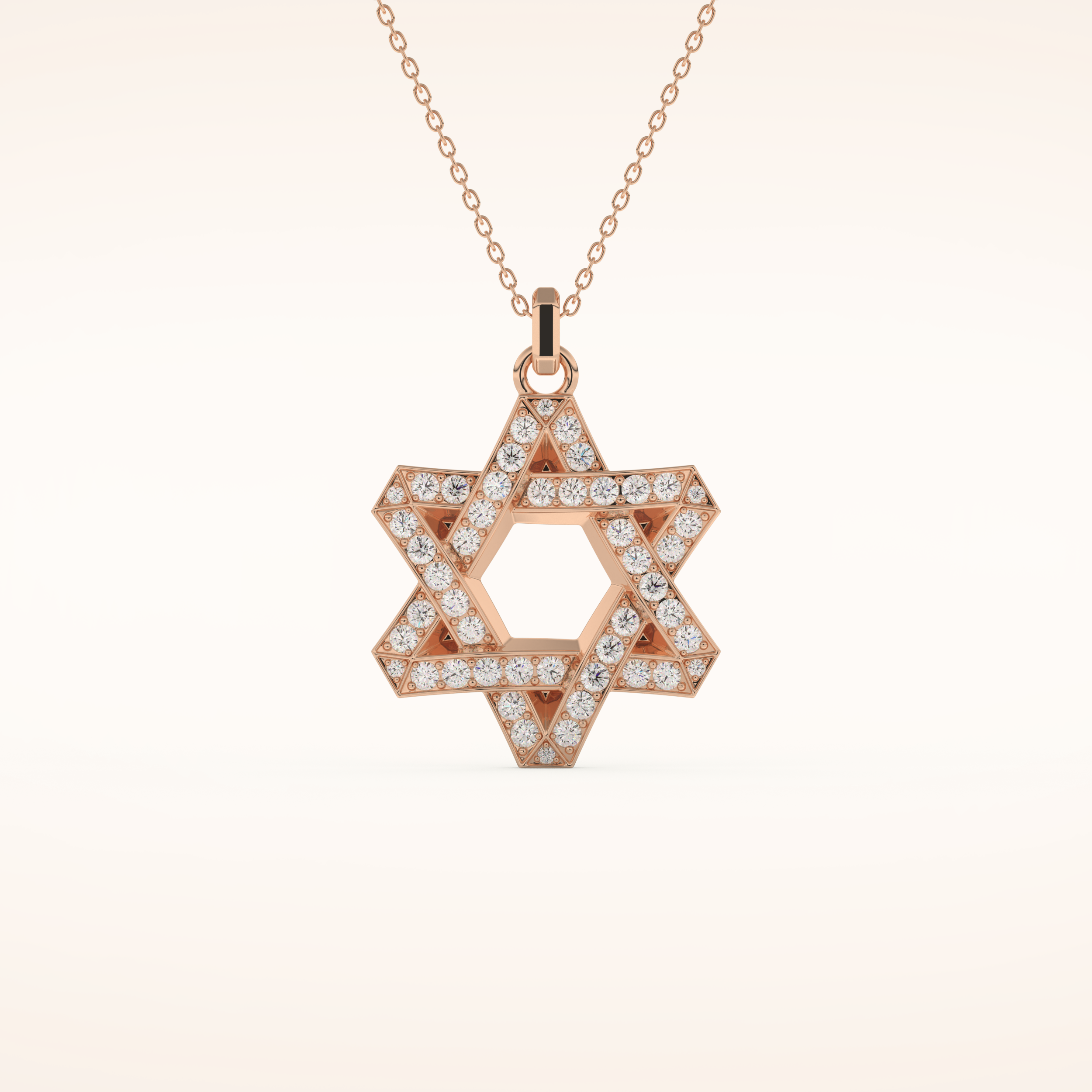 0.672 TCW Round Cut Moissanite Star Shaped Charm Necklace