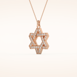 0.672 TCW Round Cut Moissanite Star Shaped Charm Necklace