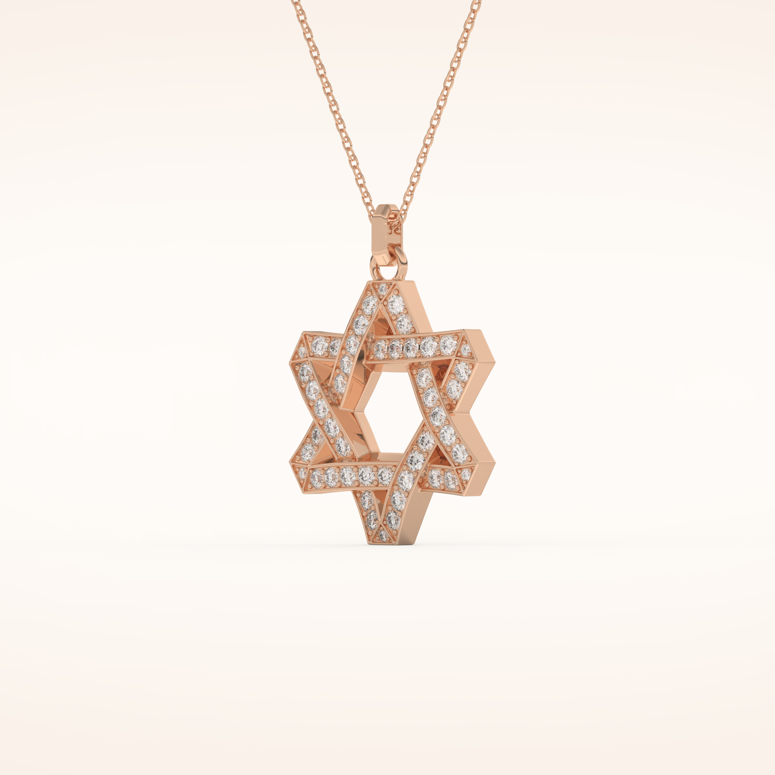 0.672 TCW Round Cut Moissanite Star Shaped Charm Necklace