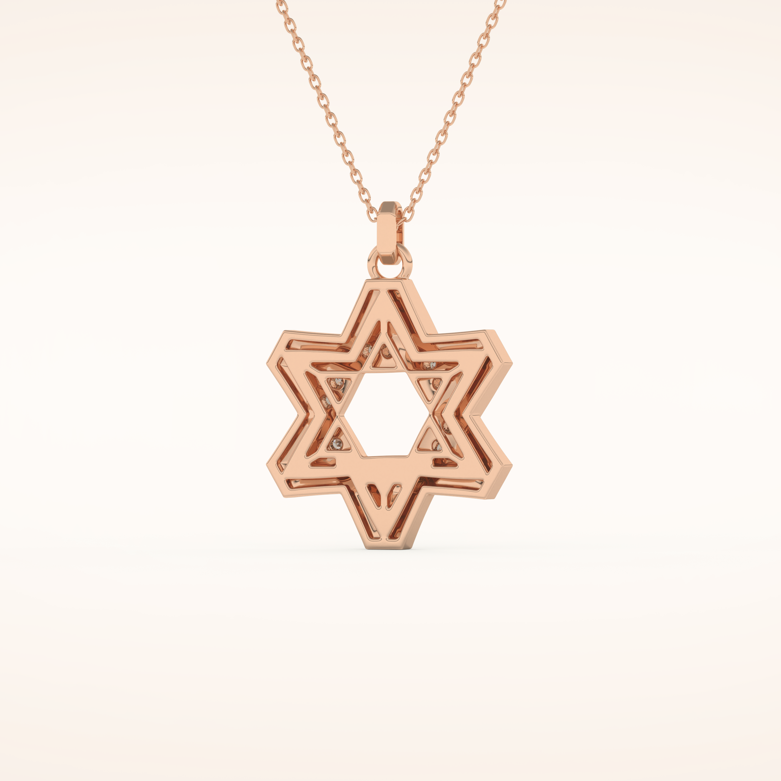 0.672 TCW Round Cut Moissanite Star Shaped Charm Necklace