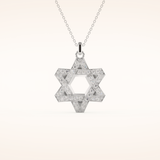 0.672 TCW Round Cut Moissanite Star Shaped Charm Necklace