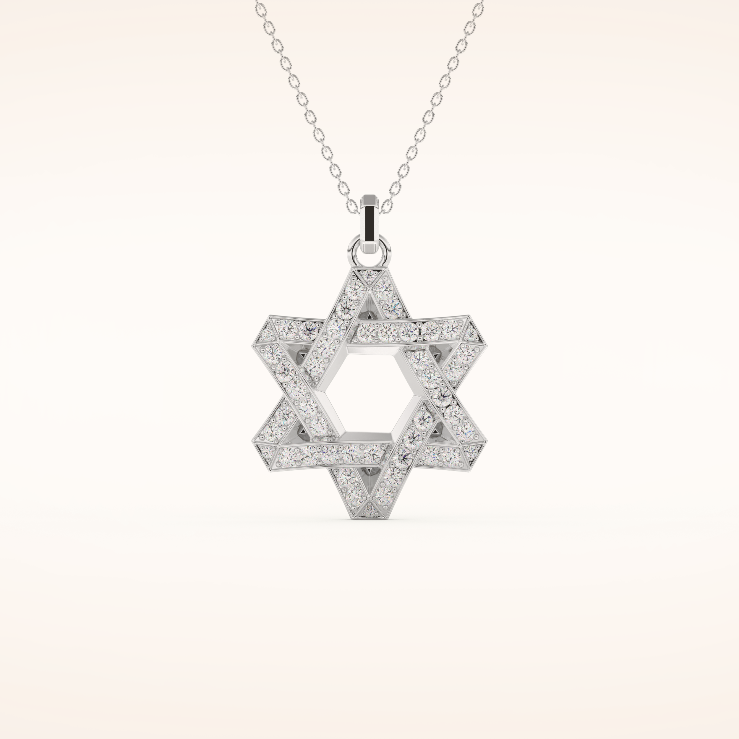 0.672 TCW Round Cut Moissanite Star Shaped Charm Necklace