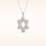 0.672 TCW Round Cut Moissanite Star Shaped Charm Necklace