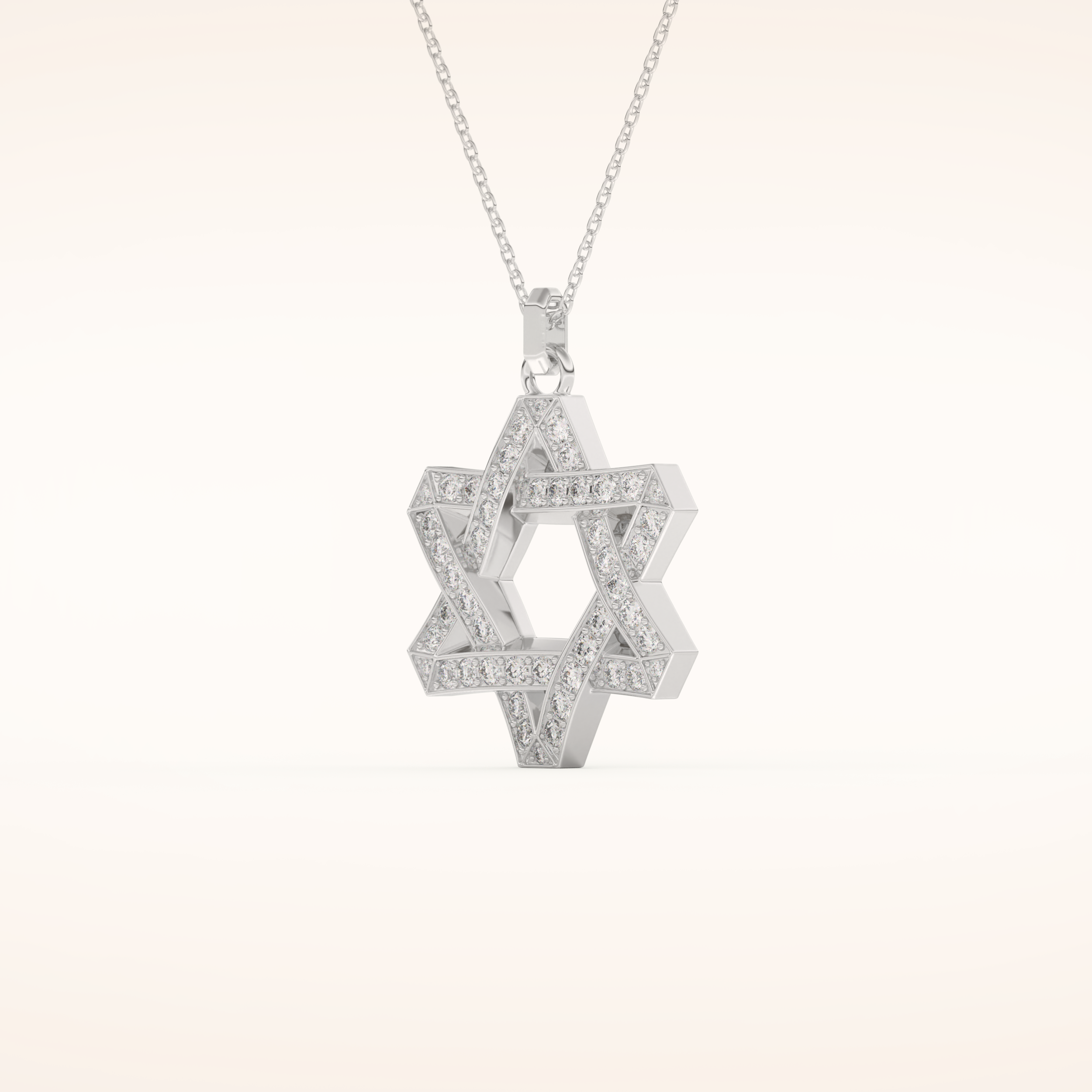 0.672 TCW Round Cut Moissanite Star Shaped Charm Necklace