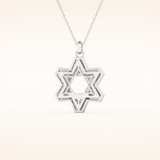 0.672 TCW Round Cut Moissanite Star Shaped Charm Necklace