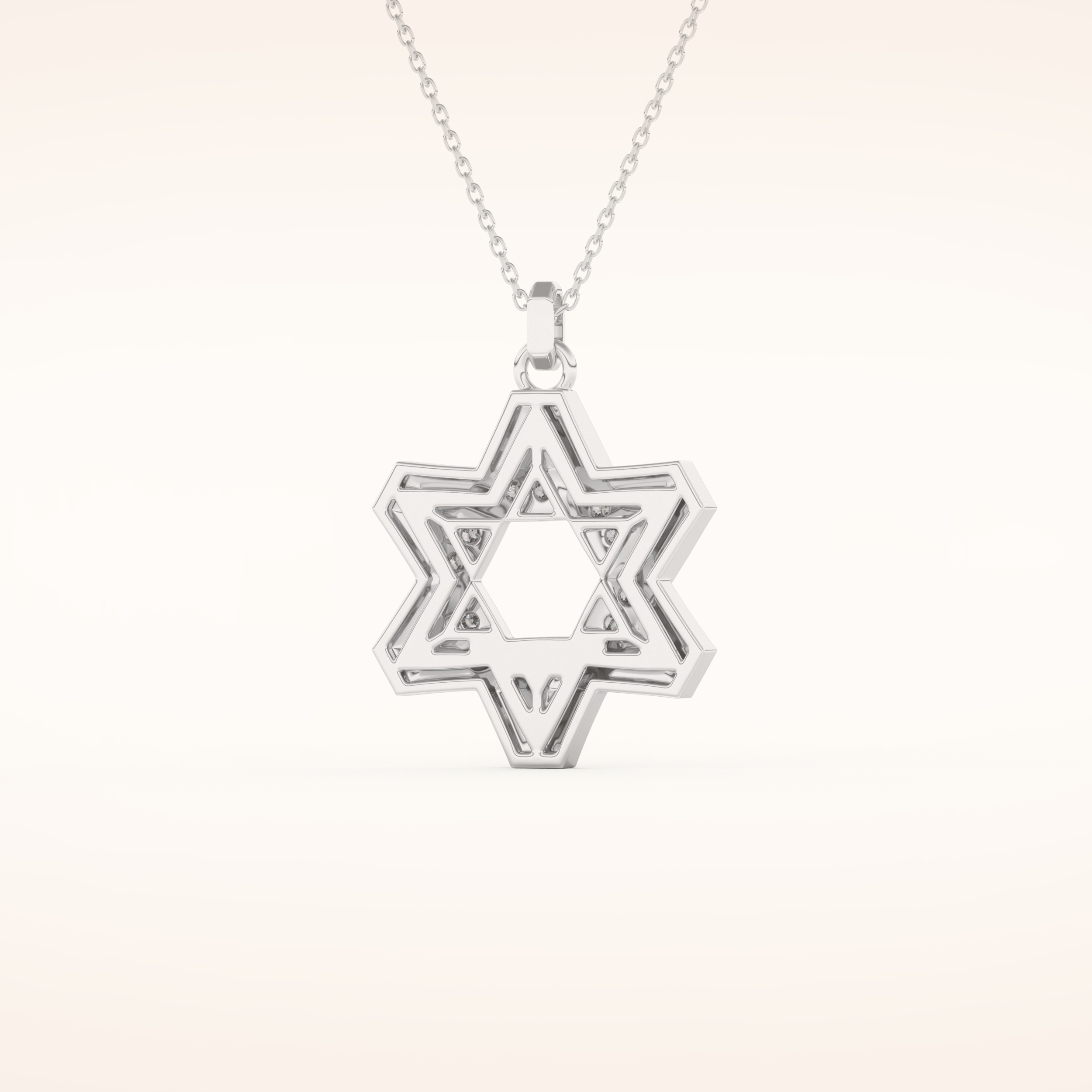 0.672 TCW Round Cut Moissanite Star Shaped Charm Necklace