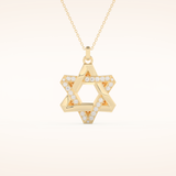 0.331 TCW Round Cut Moissanite Star Shaped Charm Necklace
