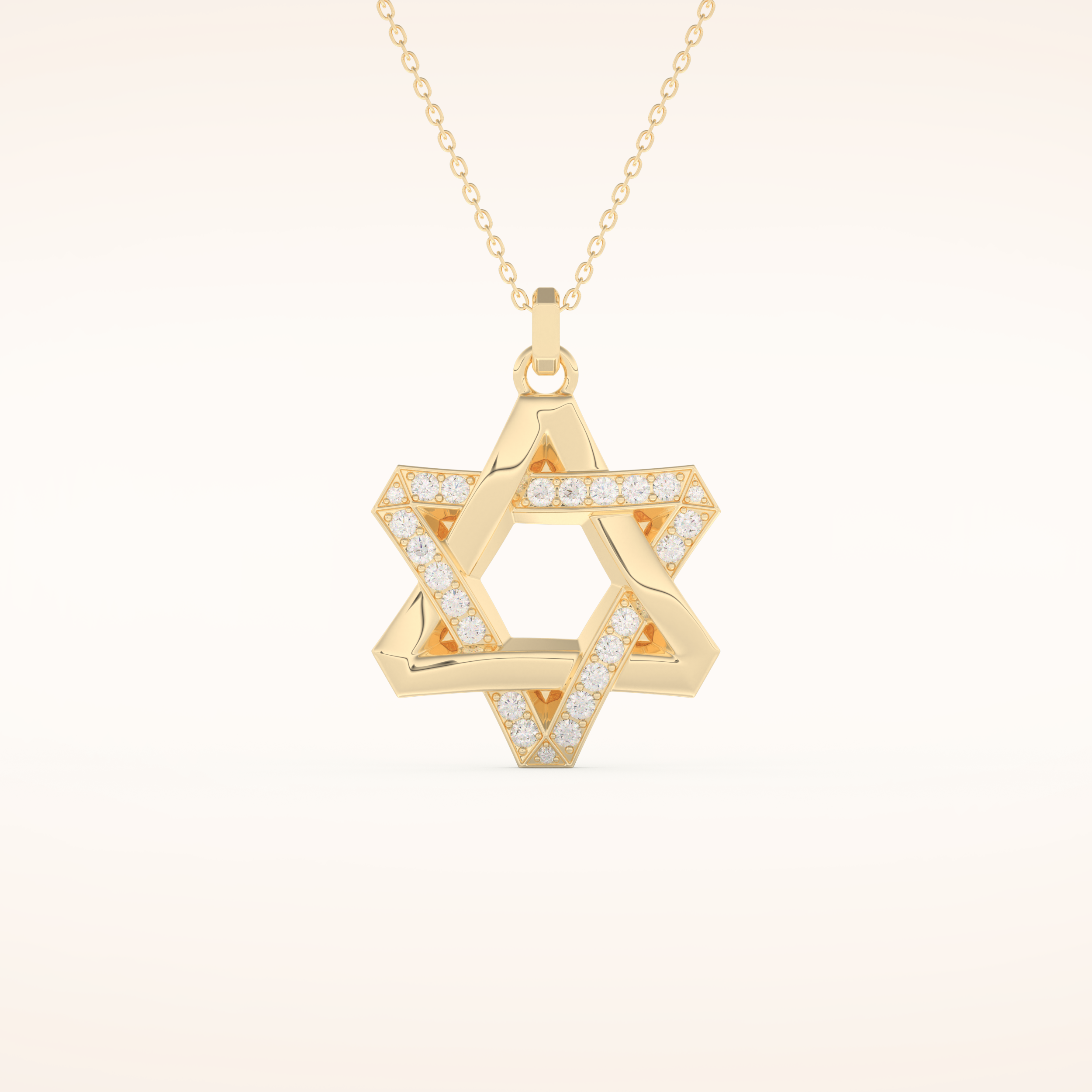 0.331 TCW Round Cut Moissanite Star Shaped Charm Necklace