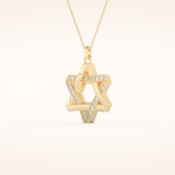 0.331 TCW Round Cut Moissanite Star Shaped Charm Necklace