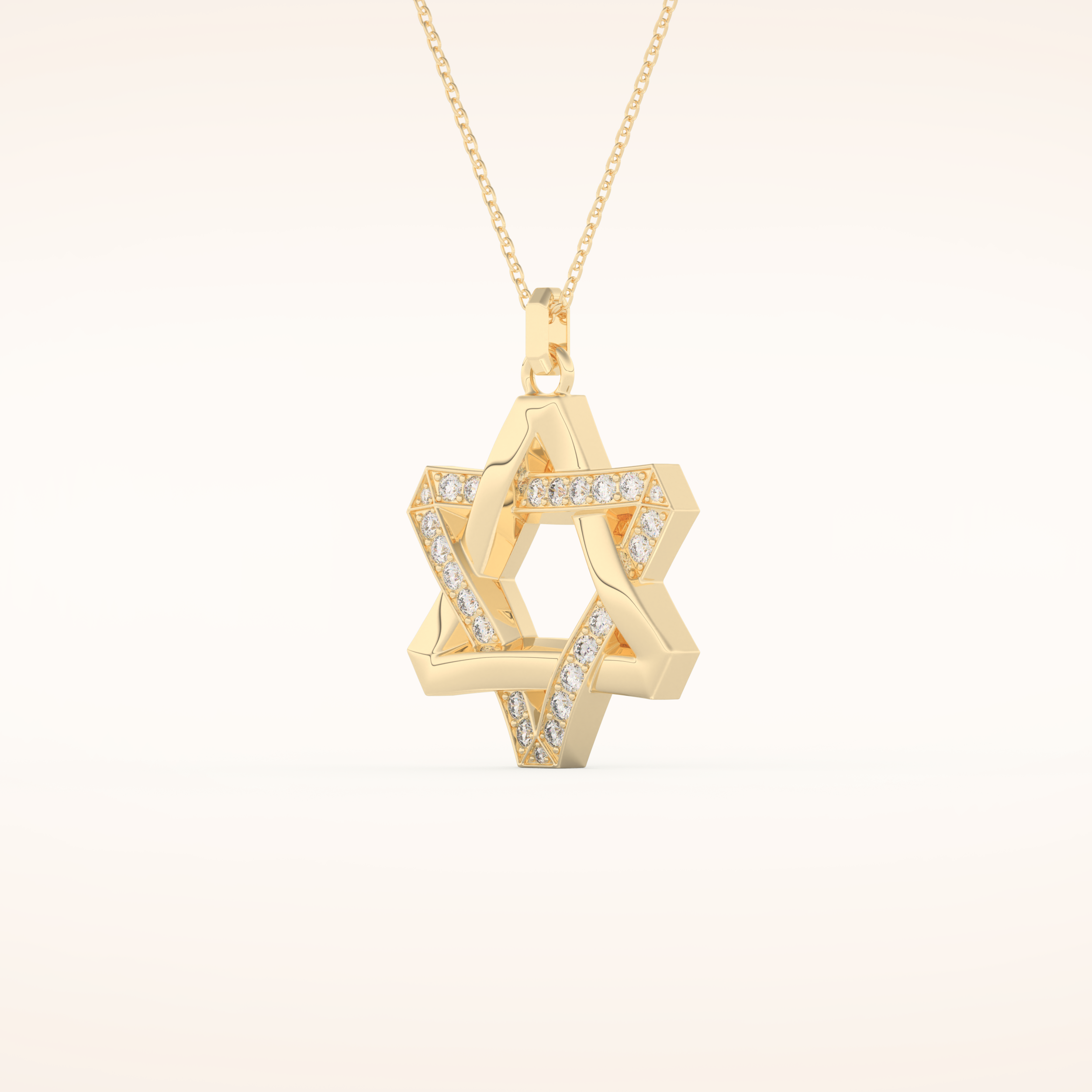 0.331 TCW Round Cut Moissanite Star Shaped Charm Necklace
