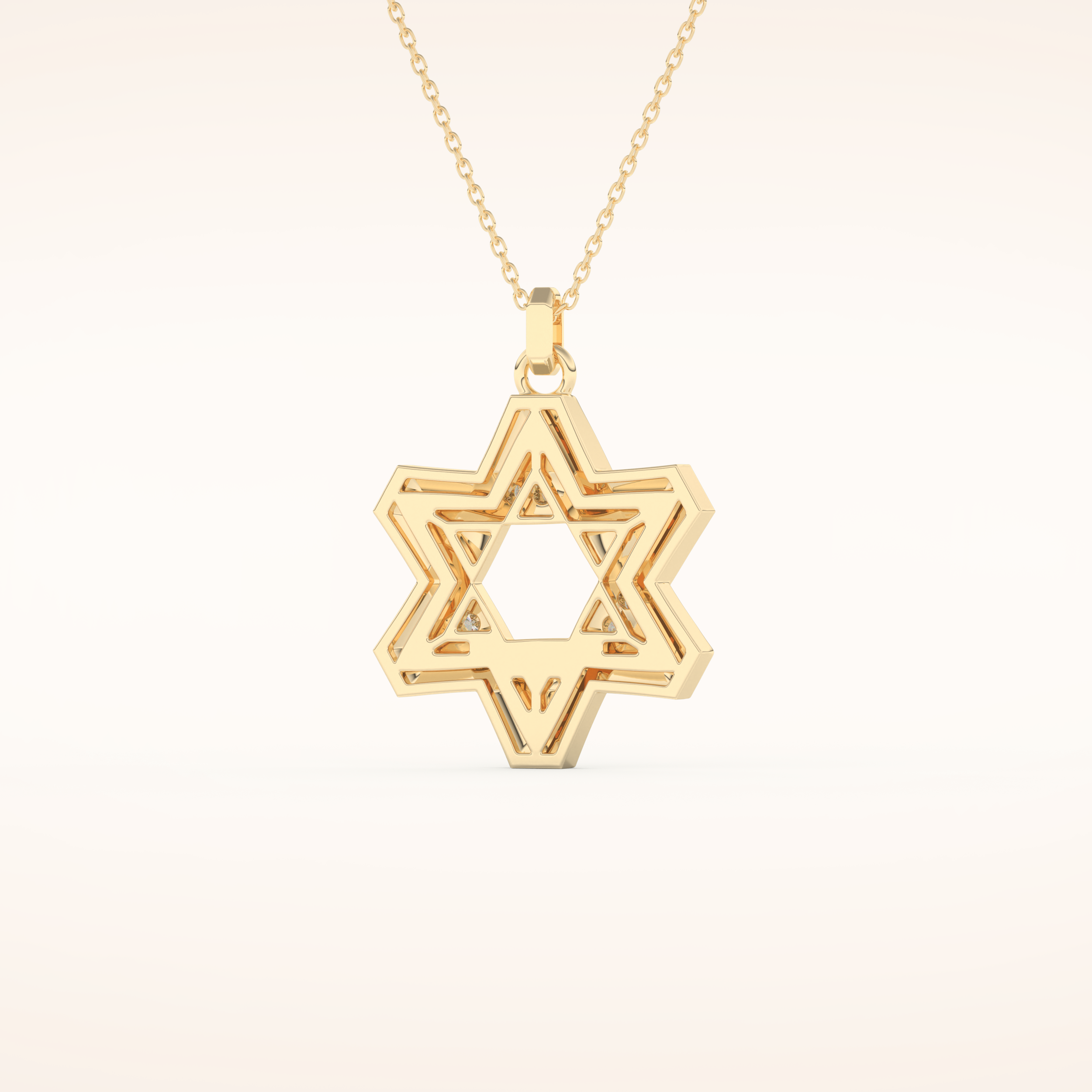 0.331 TCW Round Cut Moissanite Star Shaped Charm Necklace