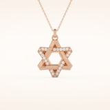 0.331 TCW Round Cut Moissanite Star Shaped Charm Necklace