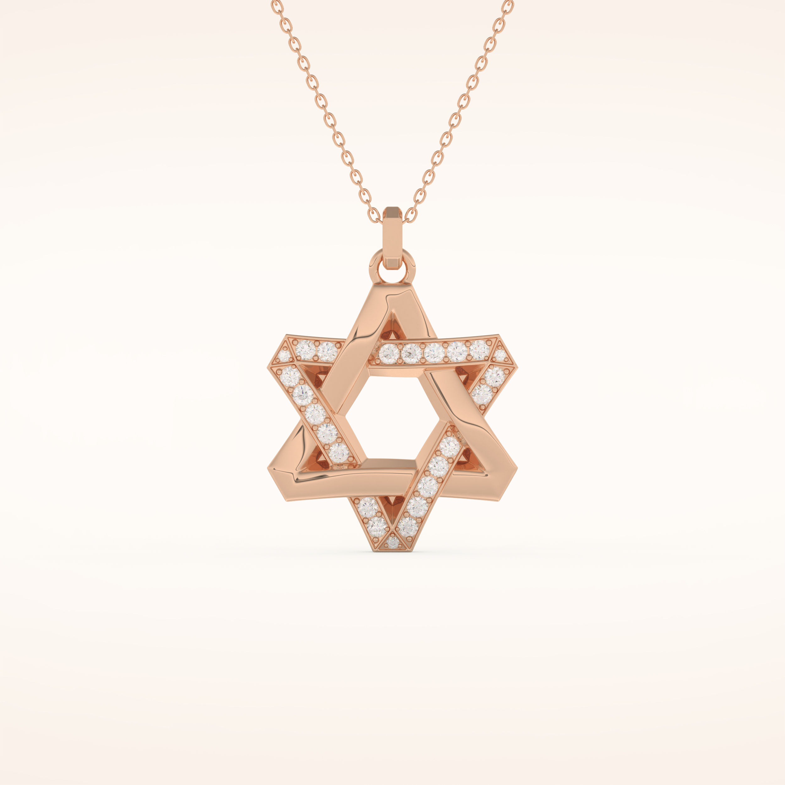 0.331 TCW Round Cut Moissanite Star Shaped Charm Necklace