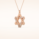 0.331 TCW Round Cut Moissanite Star Shaped Charm Necklace