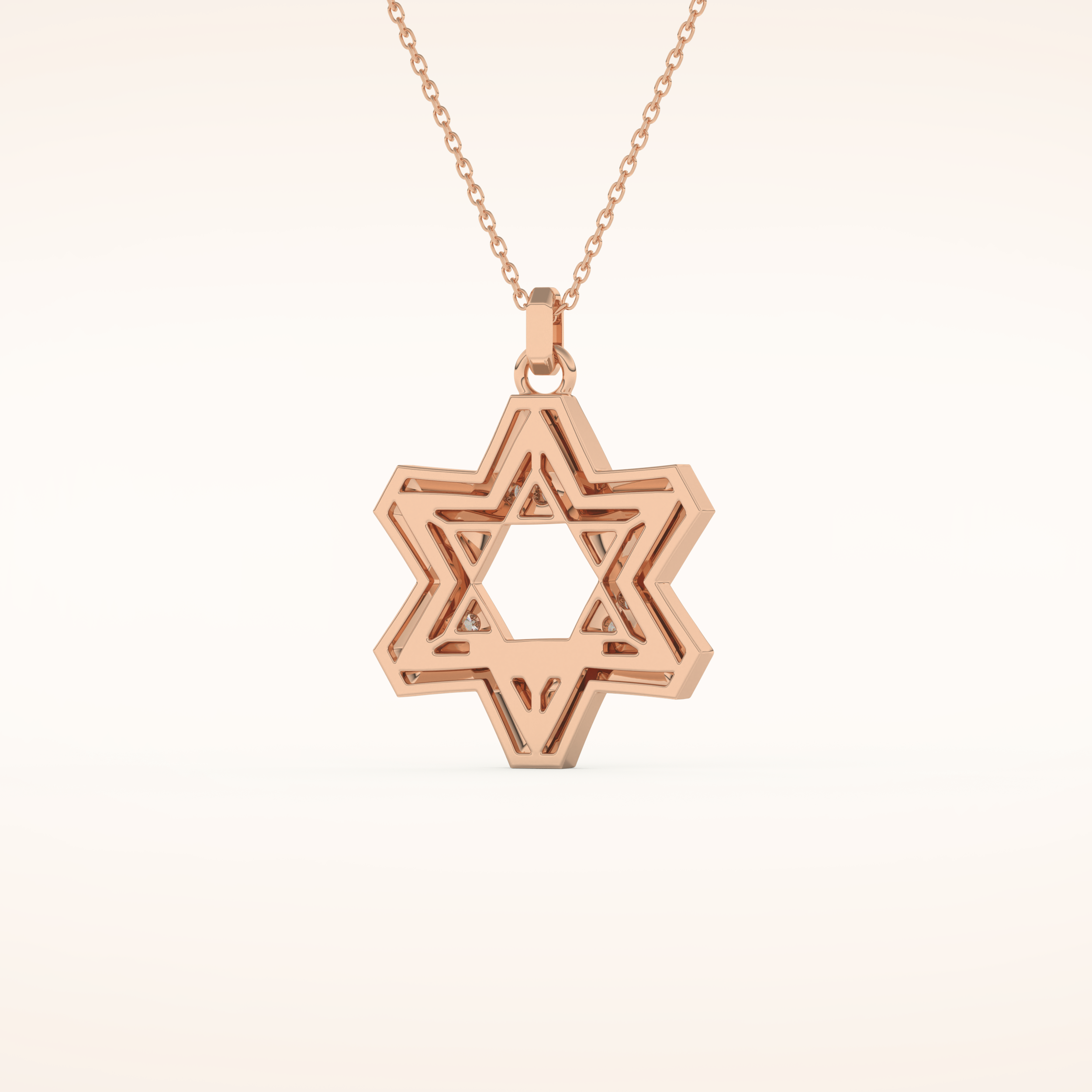 0.331 TCW Round Cut Moissanite Star Shaped Charm Necklace