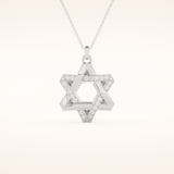 0.331 TCW Round Cut Moissanite Star Shaped Charm Necklace
