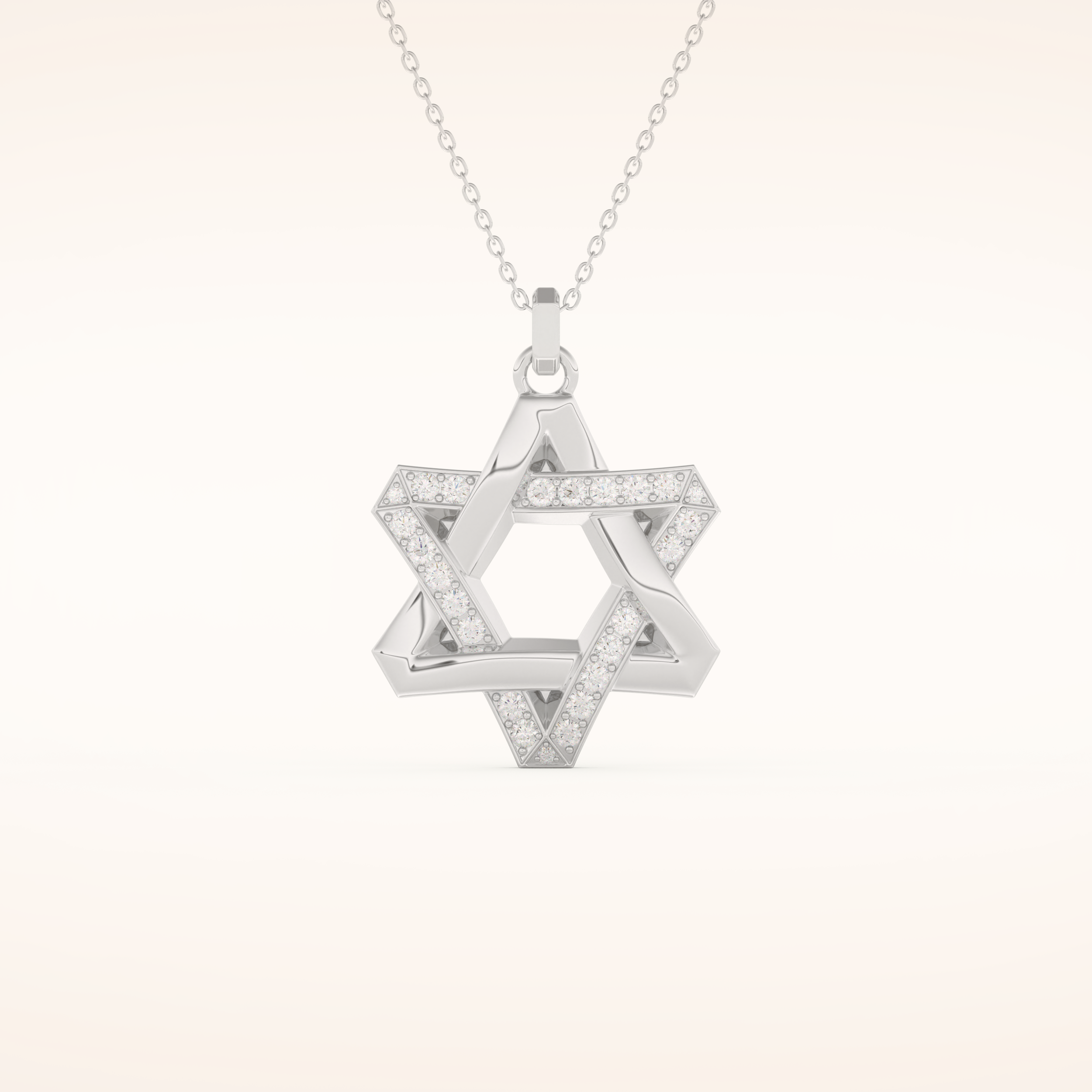 0.331 TCW Round Cut Moissanite Star Shaped Charm Necklace