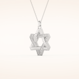 0.331 TCW Round Cut Moissanite Star Shaped Charm Necklace