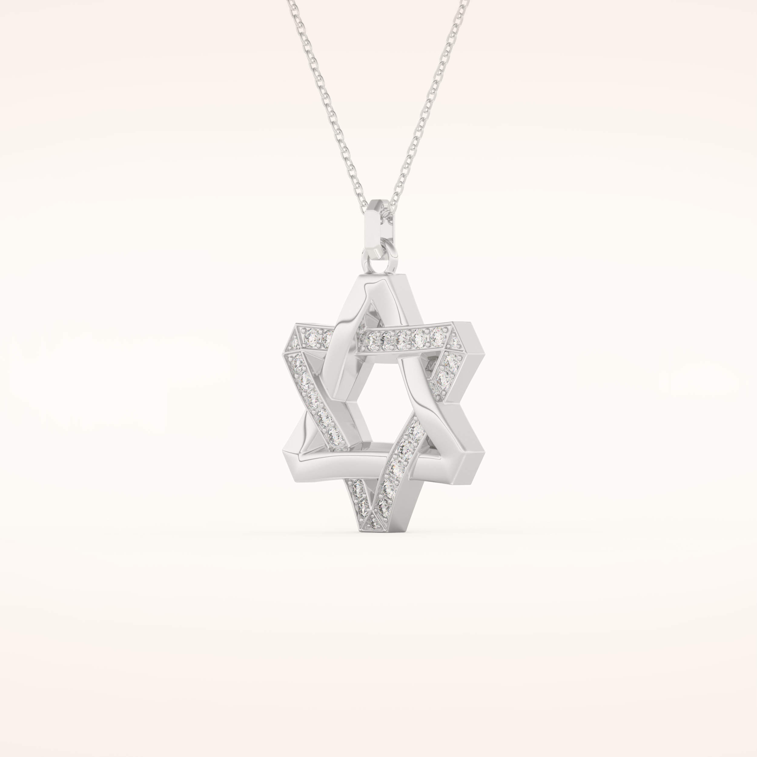 0.331 TCW Round Cut Moissanite Star Shaped Charm Necklace
