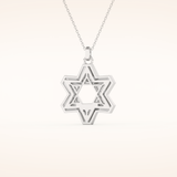 0.331 TCW Round Cut Moissanite Star Shaped Charm Necklace