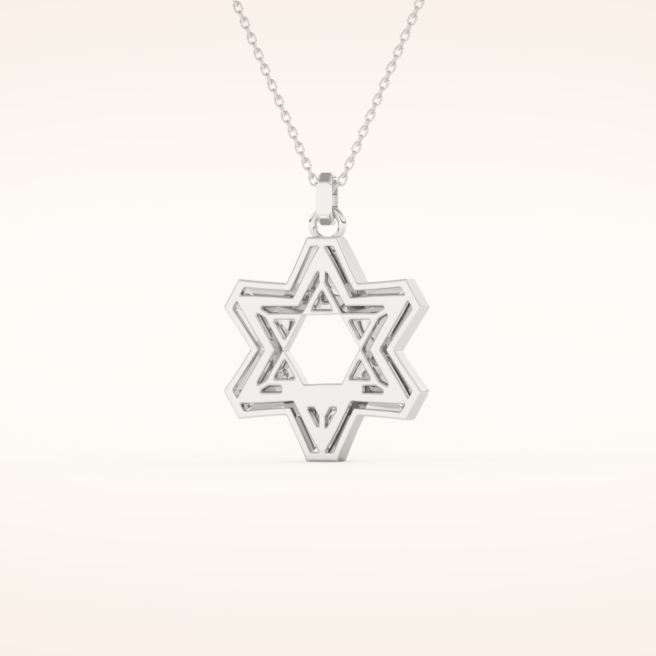 0.331 TCW Round Cut Moissanite Star Shaped Charm Necklace
