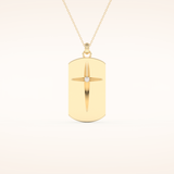 0.6 TCW Round Cut Moissanite Cross Bar Necklace