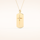 0.6 TCW Round Cut Moissanite Cross Bar Necklace