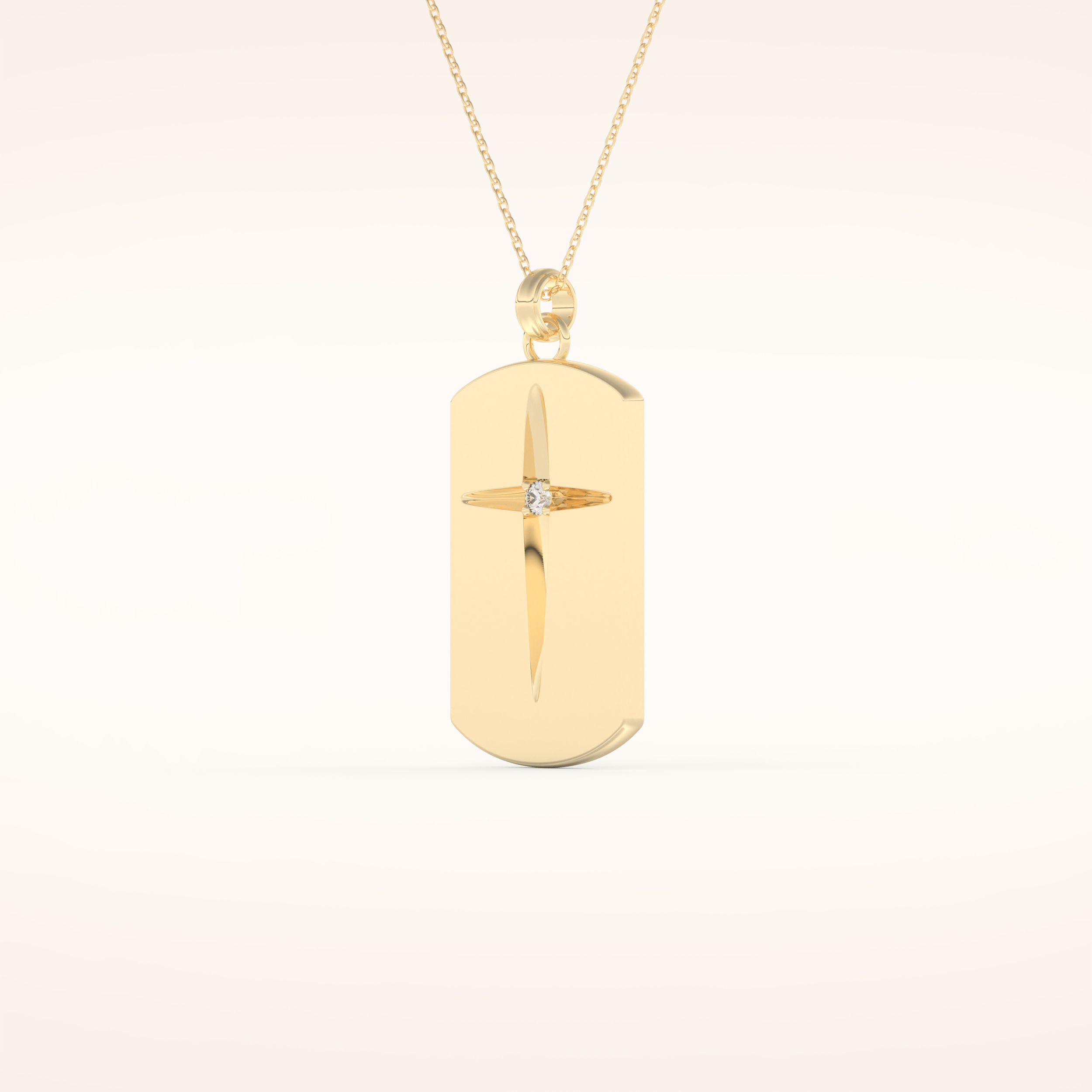 0.6 TCW Round Cut Moissanite Cross Bar Necklace