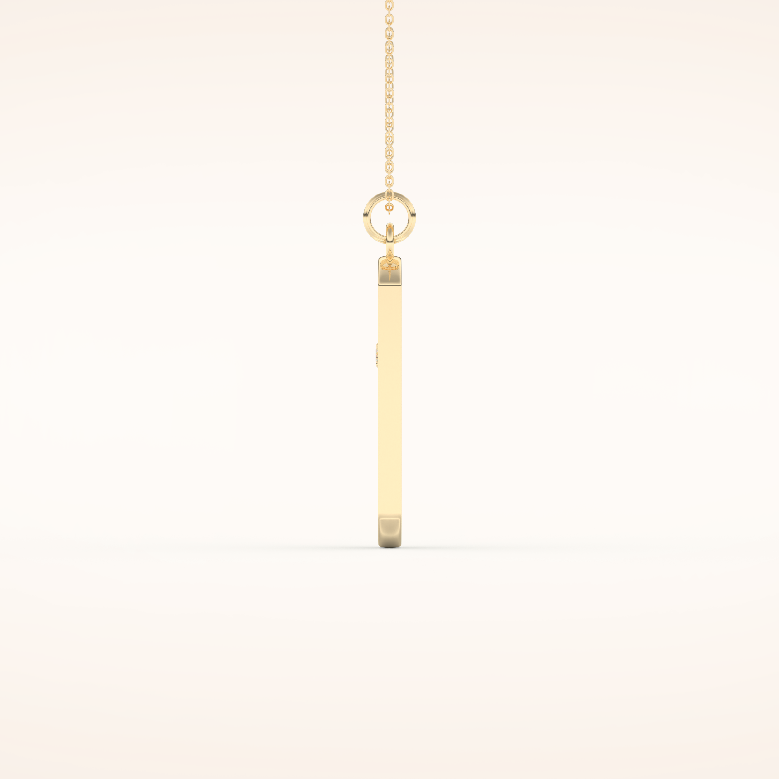 0.6 TCW Round Cut Moissanite Cross Bar Necklace