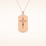 0.6 TCW Round Cut Moissanite Cross Bar Necklace