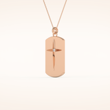 0.6 TCW Round Cut Moissanite Cross Bar Necklace